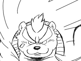 anthro attack butt clothed clothing kemono male mohawk musclegut muscular pecs solo topless take_tsugu_roh lifewonders tokyo_afterschool_summoners ashigara_(tas) bear mammal 2017 4:3 animated animated_gif black_and_white low_res monochrome short_playtime
