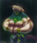 armor big_muscles bracers clothed clothing deathmaster_snikch drakei flexing hi_res male mammal medallion murid murine muscular muscular_male rat red_eyes rodent skaven solo topless vein veiny_arms veiny_muscles veiny_neck warhammer_(franchise) warhammer_fantasy
