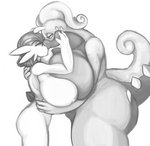 2020 absurd_res antennae_(anatomy) anthro areola big_breasts big_butt breast_size_difference breast_squish breasts breasts_frottage butt clothing curled_tail dirtrossrisen dragon duo embrace eyelashes eyes_closed female female/female french_kissing gardevoir generation_3_pokemon generation_6_pokemon goodra greyscale hair hand_on_cheek hi_res hug huge_breasts humanoid humanoid_on_anthro interspecies kissing larger_female leaning leaning_forward legwear mammal monochrome mythological_creature mythological_scalie mythology narrowed_eyes nintendo nude pokemon pokemon_(species) portrait romantic romantic_couple scalie side_view size_difference smaller_female squish standing tail thick_thighs thigh_highs three-quarter_portrait tongue tongue_out