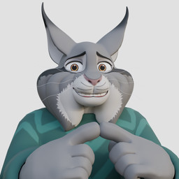 anthro black_background black_body black_ear_tips black_fur brown_eyes cheek_tuft clothing dipstick_ears ear_markings facial_tuft fur grey_body grey_fur male male_anthro multicolored_ears simple_background smile solo sweater topwear tuft whiskers yellow_eyes sesame_bun disney zootopia pawbert_lynxley canada_lynx felid feline lynx mammal 1:1 3d_(artwork) digital_media_(artwork) hi_res reaction_image unfinished