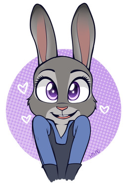 anthro buckteeth clothing countershade_face countershading ear_markings eyelashes female fur grey_body grey_fur pink_inner_ear pink_nose police police_uniform purple_eyes solo teeth uniform higglytownhero disney zootopia judy_hopps european_rabbit lagomorph leporid mammal oryctolagus rabbit 2016