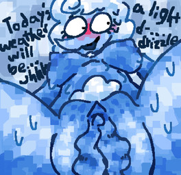 anthro avoiding_eye_contact blue_body blue_breasts blue_vulva blush bodily_fluids breasts close-up dialogue embarrassed female first_person_view fluffy_pubes flustered freckled_vulva freckles genitals imminent_cunnilingus imminent_oral innuendo looking_aside low-angle_view male presenting presenting_vulva stuttering sweat sweatdrop text vulva scaliescum deltarune undertale_(series) elnina_(deltarune) bovid caprine darkner mammal sheep aliasing digital_media_(artwork) english_text hi_res