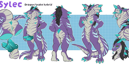 anthro anus areola balls biped breasts butt claws countershade_torso countershading erection feet female fingers front_view genitals hair horn humanoid_genitalia humanoid_penis hybrid_genitalia hybrid_penis knot knotted_humanoid_penis knotted_penis looking_at_viewer male navel nipples nude nude_anthro nude_female nude_male penis rear_view smile solo standing stripes tail teeth toes tongue vulva mocha-wing mythology sylec dragon hybrid mythological_creature mythological_scalie reptile scalie snake 2026 absurd_res digital_drawing_(artwork) digital_media_(artwork) hi_res model_sheet
