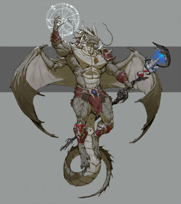 abs anthro armor barbel_(anatomy) biceps bottomwear bracers clothing curvy_figure flesh_whiskers grey_background grey_body holding_object holding_staff hourglass_figure jewelry loincloth magic magic_item magic_staff magic_user male membrane_(anatomy) membranous_wings muscular muscular_anthro muscular_male necklace simple_background snout solo staff tail time_magic unconvincing_armor wings pacelic european_mythology mythology dragon mythological_creature mythological_scalie scalie western_dragon winged_dragon 2025 character_request hi_res
