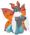 antennae_(anatomy) anthro areola arthropod_abdomen big_breasts black_areola black_nipples blue_body blue_eyes blush breasts dipstick_wings female fur fusion genitals grey_body inverted_nipples mane markings navel nipples non-mammal_breasts non-mammal_nipples orange_wings pokemon_fusion pussy red_wings simple_background solo spots spotted_body white_background white_body white_fur wings x_eyes elpatrixf nintendo pokemon arthropod generation_5_pokemon generation_7_pokemon hybrid insect lepidopteran lurantis mantis moth pokemon_(species) volcarona 2023 hi_res portrait three-quarter_portrait