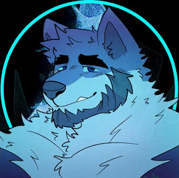 abstract_background anthro arm_spikes barazoku beard black_eyebrows blue_beard blue_body blue_eyes blue_facial_hair blue_fire blue_fur blue_inner_ear blue_inner_ear_fluff blue_nose blue_sclera bovid_horn caprine_horn circle clenched_teeth colored_fire eyebrows facial_hair fire fur grin horn inner_ear_fluff male male_anthro muscular muscular_anthro muscular_male ram_horn shoulder_spikes smile solo spikes spikes_(anatomy) teeth tuft melaisen canid canine mammal 2026 animated blue_theme bust_portrait digital_media_(artwork) frame_by_frame icon loop portrait
