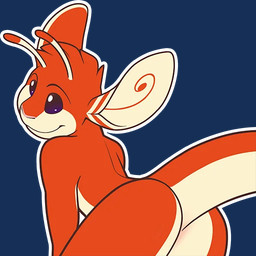 antennae_(anatomy) anthro anus barely_visible_anus biped butt dipstick_antennae fur leaning leaning_forward male multicolored_antennae multicolored_body multicolored_fur outline pink_anus pink_nose red_body red_fur simple_background smile solo tail telegram_sticker transparent_background two_tone_body two_tone_fur white_body white_fur white_outline shiuk disney lilo_and_stitch fan_character ferlo alien experiment_(lilo_and_stitch) 1:1 alpha_channel digital_drawing_(artwork) digital_media_(artwork)