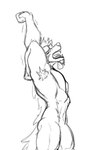 animated anthro arm_on_head armpit_hair blizzard_entertainment body_hair butt canid canine canis f4rk4sh farkas_(f4rk4sh) hair long_hair male mammal muscular muscular_male nude open_mouth raised_arm short_playtime sketch slim solo stretching tail thick_thighs tongue tongue_out warcraft were werecanid wolf worgen yawn