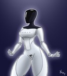 breasts featureless_breasts featureless_crotch featureless_face female logo machine metal metallic_body not_furry simple_background solo thick_thighs wide_hips yenchey tesla_(brand) tesla_bot humanoid robot robot_humanoid absurd_res digital_media_(artwork) hi_res signature