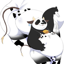 animal_print animal_print_bikini anthro bell bell_collar belly big_butt bikini bulge butt clothing collar cow_print cow_print_bikini eyes_closed horn male overweight overweight_male pattern_bikini pattern_clothing pattern_swimwear simple_background solo swimwear thong two-piece_swimsuit underwear white_background hypnokoo dreamworks kung_fu_panda master_po_ping bear giant_panda mammal 1:1 hi_res