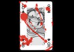 blood bodily_fluids border card clothing clubs_(suit) eight_of_clubs eyewear female glasses not_furry playing_card playing_card_template shirt smile solo suit_symbol topwear transparent_border epicsubterfuge fluffy_pony human mammal alpha_channel