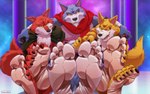 16:10 3rdharleyjoe 5_fingers 5_toes absurd_res anthro bandage bandaged_arm barefoot basil_(dragon_ball) bergamo black_cape black_clothing brother_(lore) brothers_(lore) canid canine canis cape claws clothing dragon_ball dragon_ball_super feet fingers foot_fetish foot_focus foot_play fur group hi_res humanoid_feet lavender_(dragon_ball_super) male male/male mammal plantigrade red_scarf scarf sibling_(lore) tail toe_claws toes trio widescreen wolf wrinkled_feet wrinkles