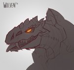 ambiguous_gender anthro biped fangs looking_at_viewer scales side_view simple_background solo teeth text tongue tongue_out white_background yellow_eyes itswolven id_software microsoft quake sorlag reptile scalie 2018 english_text signature sketch female_(lore)