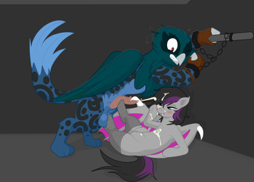 animal_genitalia animal_penis balls beak big_balls bodily_fluids bound breasts chain chained claws clenched_teeth clothing cock_and_ball_torture crotch_breasts cum cum_in_hair cum_on_body cum_on_breasts cum_on_face dominant dominant_female duo ejaculation feathers feet feline_genitalia feline_penis female feral foot_fetish foot_play footjob genital_fluids genital_torture genitals hair hand_to_face hoofjob hooves leaning leaning_forward legwear lying male male/female nervous on_back one_eye_closed paws penis questionable_consent sex sharp_teeth simple_background size_difference spots stockings submissive submissive_male sweat tail teeth wings villegreen hasbro my_little_pony mythology avian bat_pony equid equine felid feline gryphon horse hybrid mammal mythological_avian mythological_creature pony hi_res