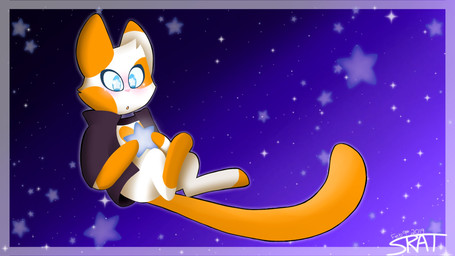 ambiguous_gender blue_eyes clothing cosmic_background fangs feral fur male open_mouth pink_nose simple_background solo space space_background star teeth toony demon_ascended gizmow_(demon_ascended) domestic_cat felid feline felis mammal 2019 digital_drawing_(artwork) digital_media_(artwork) hi_res ibispaint_(artwork) shaded signature