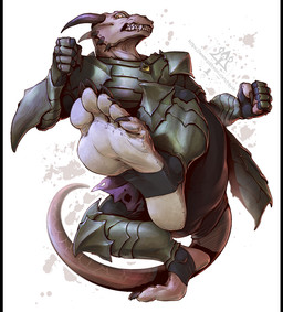 5_fingers 5_toes anthro armor barefoot claws clothing countershade_feet countershading fangs feet fingers foot_focus footwear humanoid_feet male plantigrade rage_face simple_background socks soles solo stirrup_legwear stirrup_socks stomping tail teeth toes kredri mythology dragon mythological_creature mythological_scalie scalie shaded