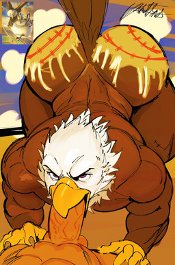 anthro anthro_penetrated anthrofied ass_up beak beak_fetish beak_play beak_sex beakjob big_butt big_penis bodypaint bubble_butt butt duo faceless_character faceless_male feathers fellatio genitals hand_on_leg hand_on_thigh huge_butt looking_up_at_partner male male/male male_anthro male_penetrated male_penetrating male_penetrating_male muscular muscular_anthro muscular_male nude nude_anthro nude_male oral oral_penetration painted_butt penetration penile penile_penetration penis penis_in_mouth sex tail tail_feathers wide_hips freeposers_(artist) accipitrid accipitriform avian bald_eagle bird eagle sea_eagle 2026 absurd_res digital_drawing_(artwork) digital_media_(artwork) hi_res meme reference_image