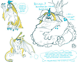 after_transformation blonde_hair female feral hair novernium overweight solo text transformation weight_gain nintendo the_legend_of_zelda princess_zelda aerocuda hinox horriblin humanoid broken_english english_text