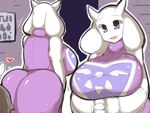 ambiguous_gender anthro anthro_focus big_breasts big_butt breasts butt clothed clothing dress duo ellipsis female female_anthro female_focus floppy_ears front_view fully_clothed fur hands_together heart_symbol horn huge_breasts huge_butt inside kemono looking_at_another looking_at_viewer lop_ears mature_anthro mature_female monotone_body monotone_fur open_mouth open_smile pink_tongue pupils purple_clothing purple_dress purple_eyes rear_view smile solo_focus standing tight_clothing tight_dress tongue white_body white_ears white_fur white_horn mizuki_(lv43) undertale undertale_(series) frisk_(undertale) toriel boss_monster_(undertale) bovid caprine human mammal 2022 4:3 colored digital_media_(artwork) half-length_portrait hi_res multiple_images portrait shaded three-quarter_portrait