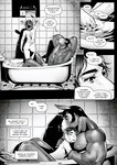 anthro bathroom bathtub butt claw_foot_bathtub dialogue duo electronics face_on_chest fingers fur hair hands_behind_head horn hug male male/male muscular muscular_anthro muscular_male nipples nude page_number radio size_difference speech_bubble tail text water falcon_mccooper cody_(falcon_mccooper) william_(falcon_mccooper) bovid bovine caprine equid equine goat horse mammal 2023 black_and_white comic digital_media_(artwork) english_text monochrome url