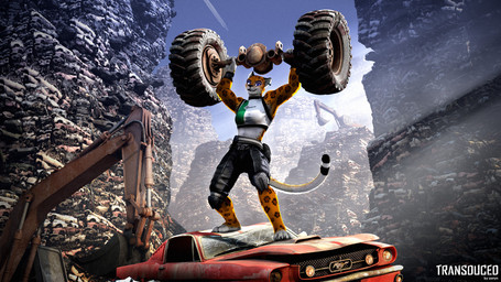 4_toes anthro barefoot belt blue_eyes breasts car claws clothed clothing countershade_feet countershading exercise feet female grin holding_object junkyard plantigrade smile solo tail teeth toes vehicle weightlifting weights workout zorryn ford vivon felid leopard mammal pantherine 16:9 3d_(artwork) digital_media_(artwork) hi_res wallpaper widescreen