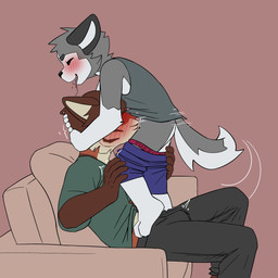 adult_on_young age_difference anthro anthro_on_anthro anthro_penetrated anthro_penetrating anthro_penetrating_anthro blush blush_lines blushing_profusely bodily_fluids bottomwear bottomwear_down bulge clothed clothing countershade_ears countershade_face countershade_torso countershading drooling drooling_tongue duo emanata face_fucking fellatio from_behind_position furniture gloves_(marking) humping irrumatio larger_anthro larger_male larger_penetrated leg_markings male male/male male_anthro markings mating_grip mounting oral pants pants_down partially_clothed penetration penile penis_in_mouth pivoted_ears raised_clothing raised_shirt raised_topwear red_furniture saliva sex shaking shirt simple_background size_difference smaller_anthro smaller_male socks_(marking) sofa striped_markings stripes tail tail_motion tailwag teeth teeth_showing tenting thrust_lines thrusting topwear tremble_lines trembling underwear young young_anthro young_male young_penetrating minishadefox ruke_(minishadefox) valheru canid canine canis domestic_dog felid fox husky hybrid mammal nordic_sled_dog pantherine spitz tiger 1:1 absurd_res flat_colors hi_res