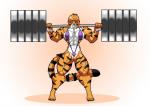 anthro barbell bikini breasts clothed clothing female muscular muscular_anthro muscular_female one-piece_swimsuit pecs sling_bikini solo swimwear two-piece_swimsuit angsthewicked felid mammal pantherine tiger