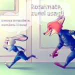 1:1 2016 anthro blush canid canine clothed clothing comic dialogue disney female fox fur grey_body grey_fur judy_hopps lagomorph leporid male mammal nick_wilde police police_uniform rabbit red_body red_fox red_fur tama_(pixiv) text true_fox uniform unknown_text zootopia