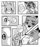 2016 anthro canid canine comic dialogue disney english_text female fox gideon_grey hi_res judy_hopps lagomorph leporid male mammal nacchan96 nick_wilde rabbit red_fox text true_fox zootopia