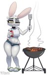 anthro barbecue bottomwear bulge cheek_tuft choker clothed clothing crop_top daisy_dukes denim denim_bottomwear denim_clothing denim_shorts facial_tuft femboy fire food footwear grey_eyes grill head_tuft holding_object holding_spatula holding_tool hotpants jewelry legwear looking_at_viewer male meat navel necklace one_eye_closed panties sandals sausage shirt shoes shorts side-tie_panties simple_background smile smoke socks socks_with_sandals solo spatula standing thick_thighs tools topwear tuft unbuttoned unbuttoned_pants underwear unzipped unzipped_pants white_background wide_hipped_female wide_hips wink yellow_sclera zipper yitexity disney i_just_wanna_grill zootopia fan_character texi_(yitexity) lagomorph leporid mammal rabbit 2020 absurd_res hi_res meme redraw signature