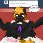 2014 anal anal_beads anal_insertion anal_penetration anus black_fur chest_tuft dialog equine female friendship_is_magic fur gaping gaping_pussy hair hearty_(mlp) horse insertion looking_at_viewer mammal my_little_pony orange_hair original_character pegasus penetration pony presenting presenting_pussy purple_eyes purple_pussy pussy pussy_juice russian_text sex_toy smile solo spread_legs spread_pussy spreading text translated tuft tumblr twotail813 wings
Rating: Explicit
Score: 12
User: twotail813
Date: February 23, 2014