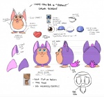 blue_eyes brown_eyes doll feet fur heart_symbol hole_(anatomy) purple_body purple_fur solo text white_body white_fur cartoonfuntime tattletail tattletail_(character) tattletail_(species) concept_art english_text official_art