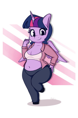 anthro anthrofied bottomwear breasts chibi clothing eyelashes feathered_wings feathers female hair horn navel pants purple_body purple_eyes purple_feathers purple_hair shortstack shortstack_female simple_background slightly_chubby solo thick_thighs white_background wide_hips wings andelai friendship_is_magic hasbro my_little_pony mythology twilight_sparkle_(mlp) equid equine mammal mythological_creature mythological_equine winged_unicorn 2022 absurd_res digital_media_(artwork) hi_res