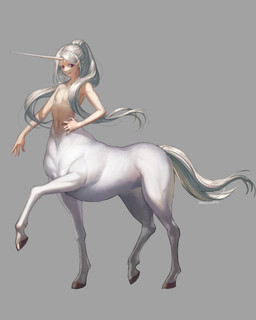 fur grey_background hair hooves horn light_body light_skin male nude quadruped side_view simple_background solo tail unguligrade unicorn_horn white_body white_fur white_hair mullmull mythology equid equine humanoid_taur mammal mythological_creature mythological_equine taur unicorn unicorn_taur full-length_portrait portrait