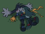 anthro black_body black_fur clothed clothing duo fur grass long_ears lying male on_back on_ground plant bitelava bandai_namco klonoa_(series) king_of_sorrow klonoa domestic_cat felid feline felis mammal 2023 hi_res