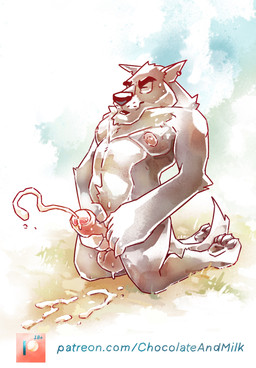 anthro arm_tuft balls black_eyebrows bodily_fluids chin_tuft cum cum_on_ground cumshot ear_piercing ear_ring ejaculation elbow_tuft eyebrows eyes_closed facial_tuft foreskin fur genital_fluids genitals grey_body grey_fur head_tuft humanoid_genitalia humanoid_penis kneeling male male_anthro masturbation nude open_mouth penile penile_masturbation penis piercing ring_piercing solo sweat sweaty_balls sweaty_face sweaty_genitalia sweaty_legs text three-quarter_view tuft white_balls white_body white_fur white_penis chocolateandmilk canid canine canis mammal wolf 2023 dated hi_res signature url
