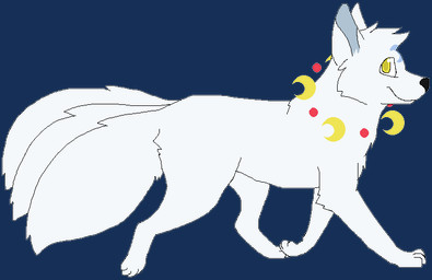 3_tails ambiguous_gender black_nose blue_inner_ear blue_markings digitigrade feral fur head_tuft looking_at_viewer markings moon_(marking) multi_tail paws side_view simple_background smile snout solo tail transparent_background tuft walking white_body white_fur yellow_eyes sebdoggo canid canine fox mammal 2017 aliasing alpha_channel digital_drawing_(artwork) digital_media_(artwork) flat_colors full-length_portrait microsoft_paint_(artwork) portrait