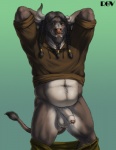 arms_behind_head balls beard biceps bottomless bovine cattle chubby clothing erection facial_hair facial_piercing half-erect horn humanoid_penis male mammal musclegut muscles nose_piercing nose_ring pants pants_down penis piercing precum raised_shirt rov solo tauren uncut video_games warcraft world_of_warcraft
Rating: Explicit
Score: 12
User: beartraps
Date: December 27, 2013