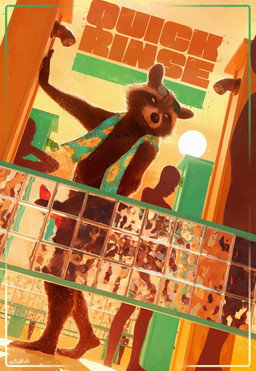 animal_genitalia animal_penis anthro balls bathing brown_body brown_fur canine_genitalia canine_penis casual_erection casual_nudity communal_shower erection fur genitals glass male nude penis shower showering smile standing text towel towel_around_neck water sidekick guardians_of_the_galaxy marvel rocket_raccoon human mammal procyonid raccoon absurd_res digital_media_(artwork) english_text hi_res