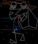 anthro beach bikini biped clothed clothing female half-closed_eyes hat headgear headwear narrowed_eyes open_mouth outside pose sand solo standing sun swimwear two-piece_swimsuit water zinzoa vib-ribbon vibri lagomorph leporid mammal rabbit 2024 absurd_res hi_res