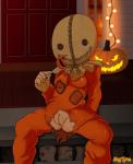 bag breasts button_(fastener) candy clothing crossgender dessert easy_access female food fruit genitals holidays jack-o'-lantern jumpsuit not_furry plant pumpkin pussy solo spread_legs spreading torn_clothing bigtyme oddrich halloween trick_'r_treat sam_(trick_'r_treat) humanoid hi_res