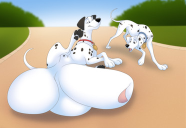 animal_genitalia balls balls_expansion big_balls big_sheath detached_sheath duo expansion feral genital_expansion genitals huge_balls huge_sheath hyper hyper_balls hyper_genitalia hyper_sheath male male_focus penis_expansion presenting sheath sheath_expansion tofu-doggo zetsin 101_dalmatians disney perdita pongo canid canine canis dalmatian domestic_dog mammal hi_res