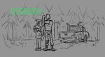 age_difference anon_(snoot_game) anthro bald bandage bandage_on_face bone_frill boots bottomwear camo camo_bottomwear camo_clothing camo_pants camo_print car cavemanon_studios clothing coniferous_tree detailed_background dialogue duo english_text faceless_character faceless_human faceless_male father_(lore) father_and_child_(lore) father_and_son_(lore) footwear frill_(anatomy) good_parenting green_(snoot_game) hair hand_in_pocket head_crest head_frill human light_truck male mammal markings membrane_(anatomy) membranous_wings monochrome motor_vehicle older_human outside pants parent_(lore) parent_and_child_(lore) parent_and_son_(lore) pattern_bottomwear pattern_clothing pattern_pants pickup_truck pockets pterodactylus pterosaur reptile scalie shirt short_tail snoot_game snout_bandage son_(lore) stretching striped_markings striped_tail striped_wings stripes tail tail_markings text topwear truck_(vehicle) unknown_artist vehicle wings younger_anthro