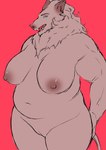 anthro big_breasts breasts female kemono muscular muscular_and_chubby_female muscular_female nipples open_mouth overweight overweight_anthro overweight_female solo text hayashi_(artist) lin_(artist) mammal suid suine sus_(pig) wild_boar absurd_res hi_res japanese_text sketch translated