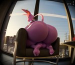5_fingers anthro big_butt bottomless bottomless_anthro bottomless_male butt clothed clothing digit_ring ear_piercing feet fingers fur furniture gold_piercing gold_ring hairless humanoid_feet inside jewelry kneeling long_ears looking_back male mouth_closed on_sofa piercing plantigrade purple_body purple_fur raised_tail rear_view ring sofa solo tail toe_ring toes window totallyd dragon_ball dragon_ball_super beerus domestic_cat felid feline felis god_of_destruction hairless_cat mammal sphynx_(cat) 2025 3d_(artwork) digital_media_(artwork) english_description hi_res