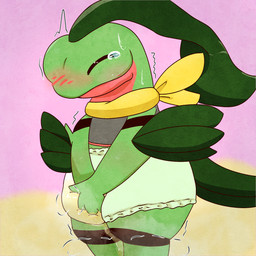 2_tails 4_fingers abstract_background accident anthro arm_spikes armband armwear bar belly_stripes black_armband black_armwear black_clothing black_legband black_legwear blush blush_lines bodily_fluids chibi clothed clothing countershade_body countershade_face countershade_neck countershade_scales countershade_snout countershade_torso countershading dark_green_leaves defeated desperation diaper diaper_fetish elbow_spikes emanata embarrassed excessive_bodily_fluids excessive_genital_fluids excessive_urine eyes_closed feet fingers full_diaper genital_fluids green_arms green_body green_diaper green_face green_feet green_hands green_legs green_scales green_snout green_spikes green_stripes green_upper_jaw grey_clothing grey_shirt grey_sleeveless_shirt grey_topwear hands_on_crotch hands_on_own_crotch head_leaf humanoid_hands iconography incontinence kerchief leaf leaf_tail leaking_diaper leaking_urine leaves_on_arms leaves_on_body legband legwear looking_down male markings motion_lines motion_outline multi_tail multicolored_body multicolored_face multicolored_neck multicolored_scales neckerchief neckwear pantsless pantsless_anthro pantsless_male peeing pink_background plant pokemorph potty_failure red_body red_countershading red_face red_lower_jaw red_scales red_snout red_throat red_torso red_underbelly scales shirt simple_background sleeveless_clothing sleeveless_shirt sleeveless_topwear snout solo spikes spikes_(anatomy) steam striped_body striped_markings striped_scales stripes sweat sweatdrop tail tears teary_eyes topwear tremble_spikes unclean_diaper urine urine_drip used_diaper using_diaper ventral_scales watersports wearing_diaper wet_diaper wetting wetting_diaper white_diaper yellow_background yellow_kerchief yellow_neckerchief yellow_neckwear 48vrc95818 nintendo pokemon dino_evergreen fan_character dinosaur dromaeosaurid elemental_creature flora_fauna generation_3_pokemon grovyle pokemon_(species) prehistoric_species reptile saurischian scalie theropod 1:1 colored digital_drawing_(artwork) digital_media_(artwork) hi_res