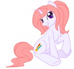 cutie_mark female feral hair horn looking_at_viewer multicolored_hair purple_eyes quadruped solo tail silvermidnight hasbro my_little_pony mythology starlight_prism equid equine mammal mythological_creature mythological_equine unicorn 2013 animated short_playtime