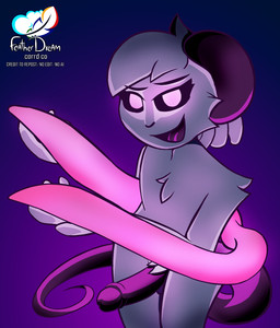 anthro back_tentacles balls bedroom_eyes big_penis black_sclera chest_tuft crotch_tuft erection eyebrows eyelashes femboy fingers fluffy fur genitals glans glowing glowing_eyes glowing_tentacles gradient_background hair humanoid_genitalia humanoid_penis logo long_tail looking_at_viewer male narrowed_eyes nude open_mouth open_smile penis presenting presenting_penis purple_background purple_genitals purple_penis purple_tongue seductive short_hair simple_background smile solo standing tail tentacles text tongue tuft white_body white_eyes white_fur white_hair featherdream reggie_(whygena) demon mammal murid murine rat rodent succubus 2023 artist_logo digital_media_(artwork) english_text hi_res shaded watermark