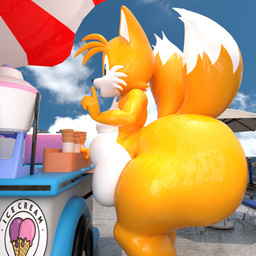 belly big_butt bodily_fluids bubble_butt butt curvy_figure dessert femboy food glistening glistening_body glistening_butt huge_butt huge_thighs ice_cream ice_cream_cone male outside overweight overweight_male side_view slightly_chubby slightly_chubby_male smile solo sweat sweaty_body sweaty_butt sweaty_legs sweaty_thighs thick_thighs wide_hips adri164 sega sonic_the_hedgehog_(series) miles_prower canid canine fox mammal red_fox true_fox 1:1 2025 3d_(artwork) absurd_res digital_media_(artwork) hi_res