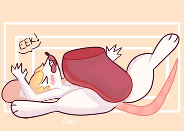 alternate_species anthro bangs big_ears blonde_hair blush blush_lines breasts butt cunnilingus dialogue disembodied_tongue duo ear_tuft eek extreme_size_difference eyes_closed feet female fur hair licking licking_body male male/female open_mouth oral paws raised_tail sex simple_background size_difference smaller_female speech_bubble spread_legs spreading tail text tongue tuft vaginal white_body white_fur sstarr capcom resident_evil ashley_graham moushley humanoid mammal mouse murid murine rodent signature
